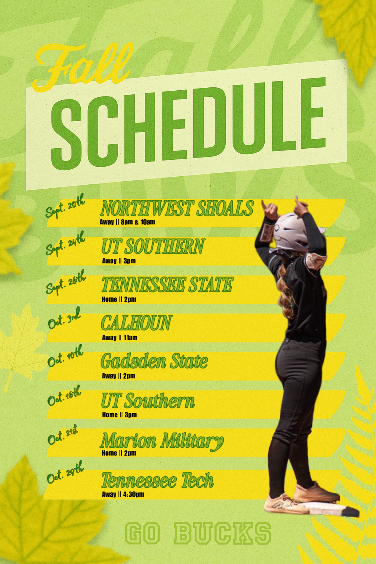 Softball Fall Schedule
